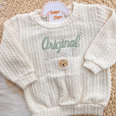 Conj. Casaco Original Brand e Calça de Moletom - Off White e Verde